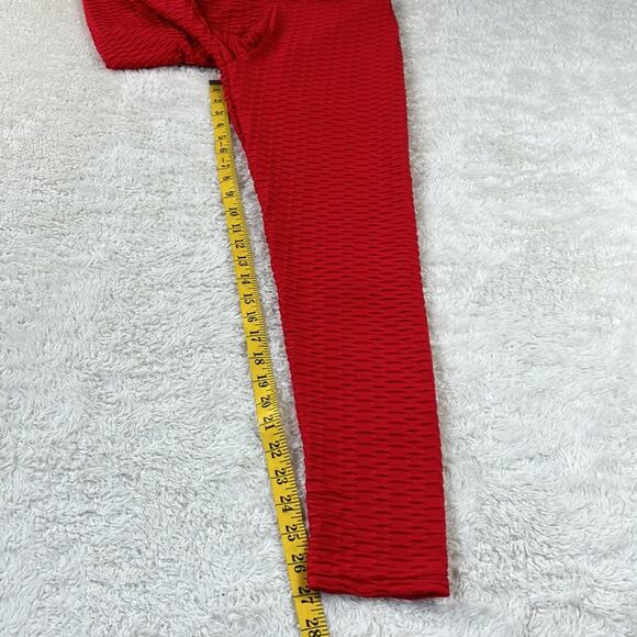 Unbranded red hi rise butt lifting scrunch booty leggings, size med - Picture 5 of 8
